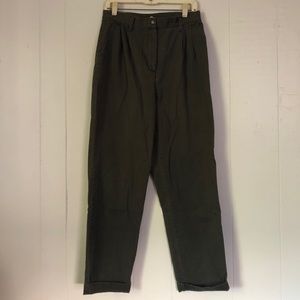 Olive pleat pants